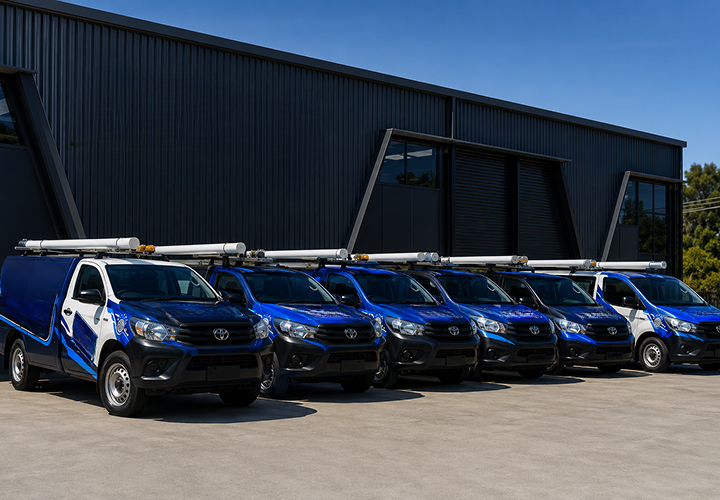 Fleet of Five Dock Blocked Drains plumbing vans