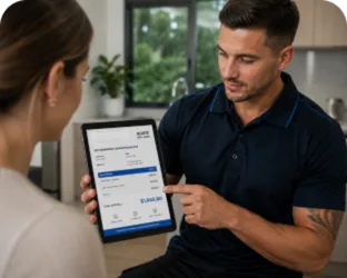 Going through the estimate with a Five Dock customer
